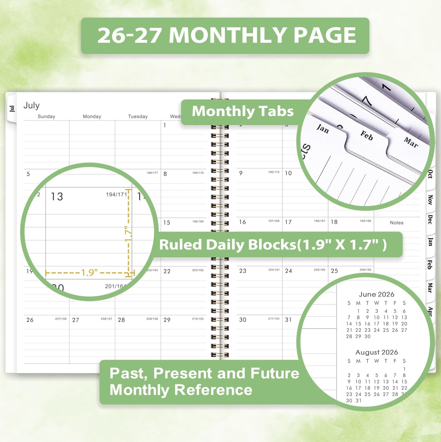 Planner 2026-2027 - 2026-2027 Planner Weekly and Monthly with Tabs, 9’’ × 11’’, July 2026 - June 2027, Hardcover, 12 Monthly Tabs, Premium Paper, Twin-wire Binding, Inner Pocket