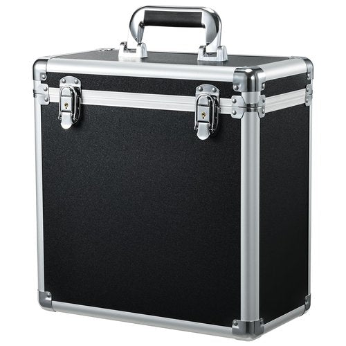 Vinyl Record Storage Case LP Album Collection Display Box Aluminium Water Resistant Vinyl Record Organizer Storage Holds Valuable Records 7/10/12 Inch Collapsible Storage Crate with Mesh Bag Black