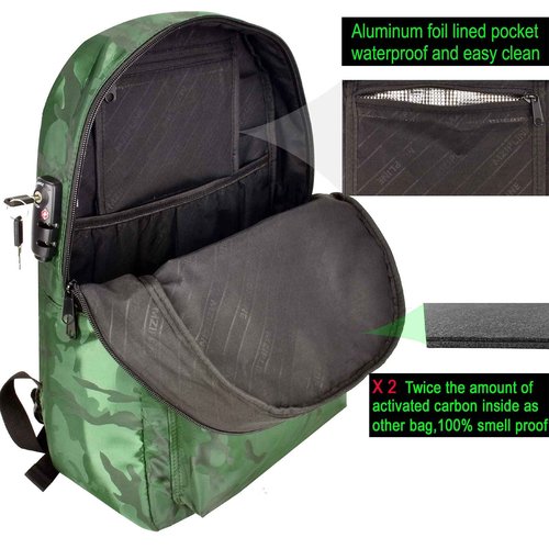 MZIPLINE Travel Bag-Smell Proof-Backpack With TSA Lock & Key Daypack bag for Men & Women Travel