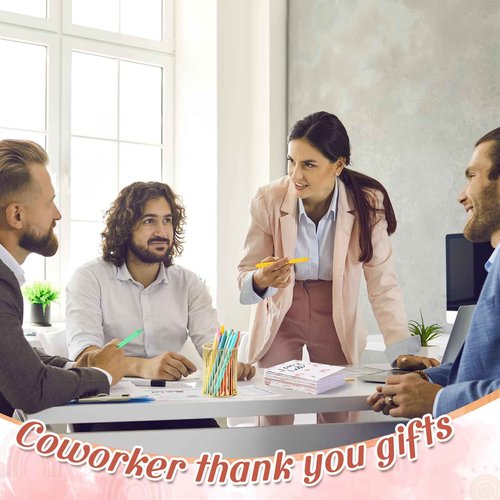 Colarr 200 Pcs/100 Sets Christmas Positive Affirmation Gifts Inspirational Mini Rainbow Notebook with Pen Employee Appreciation Gifts Bulk for Women Men Coworkers School Prizes Office Supplies