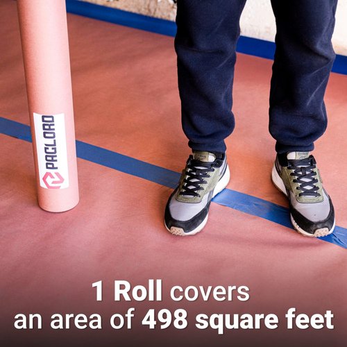 Paclord 35” x 1992” (166’) Red Rosin Paper Roll - Made in USA Thick Heavy-Duty 7 mil Masking Paper for Surface Protection from Paint, Dust, Foot Traffic - Paint Floor Covering