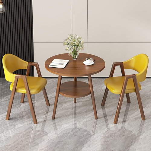 JHDXL Office Reception Room Club Table and Chair Set, Negotiation Table and Chair Set, Business Coffee Table Leisure Table and Chair Set, Suitable for Lounge, Living Room, Kitchen(Yellow)