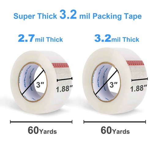 JARLINK Clear Packing Tape (18 Rolls), Heavy Duty Packaging Tape for Shipping Packaging Moving Sealing, 3.2mil Thick, 1.88 inches Wide, 60 Yards Per Roll, 1080 Total Yards