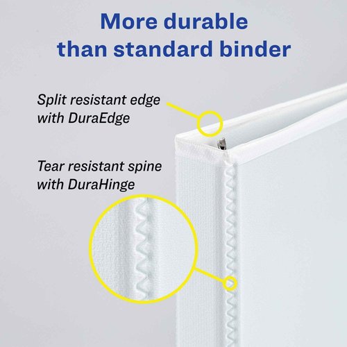 Avery Heavy-Duty View 3 Ring Binder, Extra Wide, 2" EZD Rings, 1 White Binder (01320) (Pack of 2)