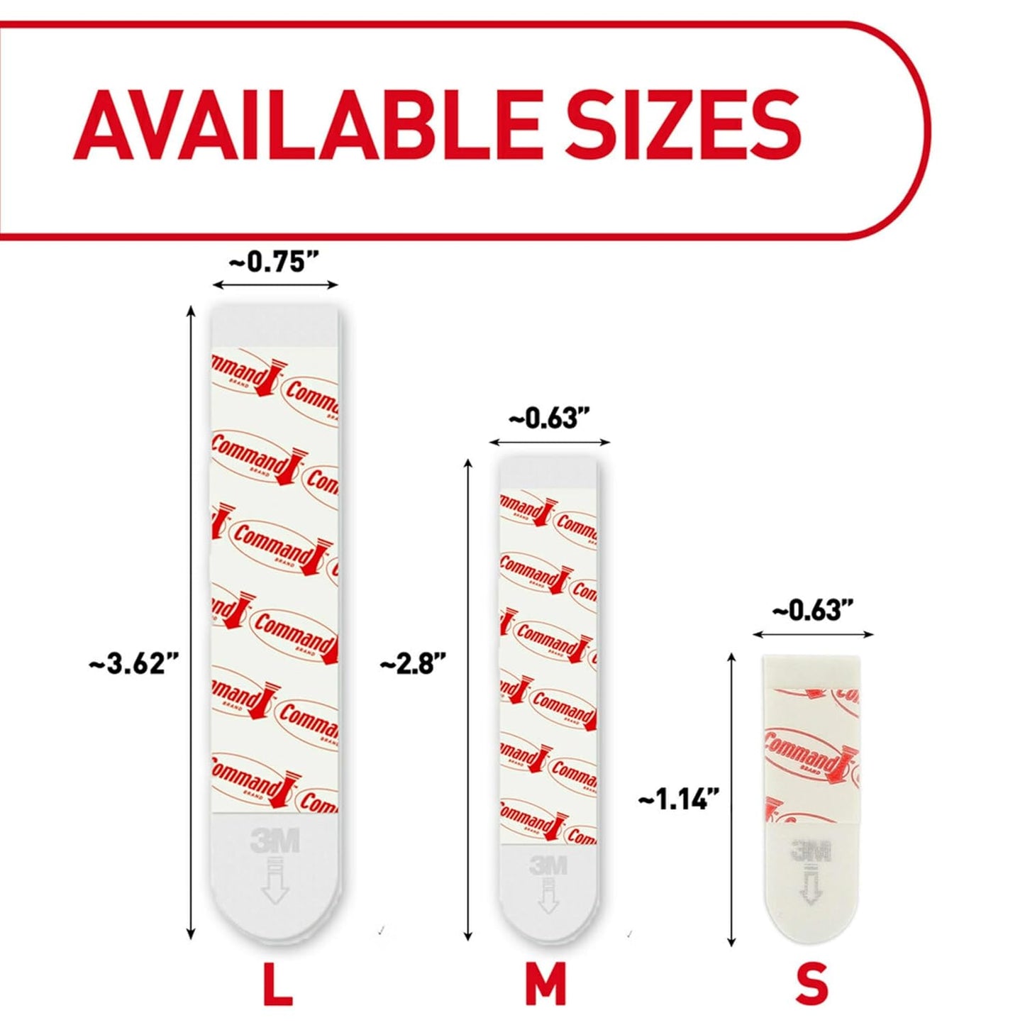 Command Indoor Medium Replacement Strips - Damage-Free Wall Hanging Hooks | 36 Strips, Holds Up to 3 lb, White