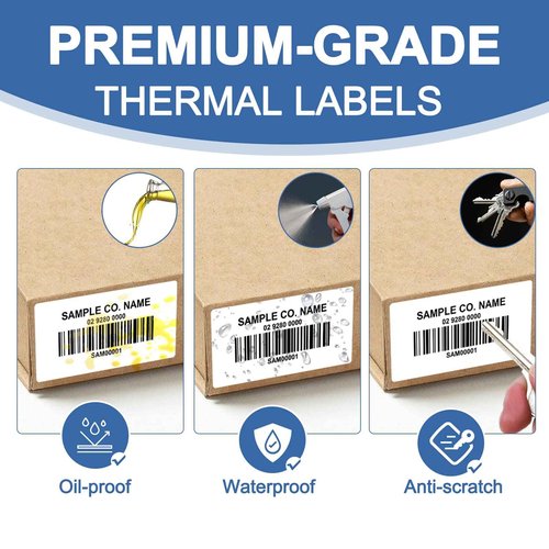 12 Rolls of 1000 2 1/4x1 1/4” Direct Thermal Labels for Barcode, Perforated Address Labels, Thermal Paper Self-Adhesive Label Stickers Mailing Compatible with Rollo, Zebra & Other Desktop Printers