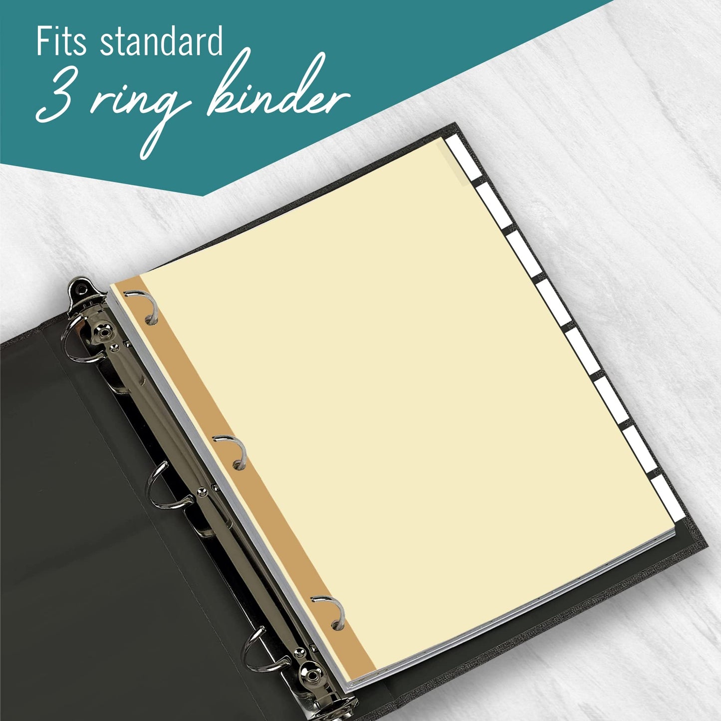 5-Tab Binder Dividers for 3 Ring Binder, Insertable Clear Big Tabs, Letter Size Paper Divider, 8.5 x 11 inch, 6 Sets (30 Dividers Total)