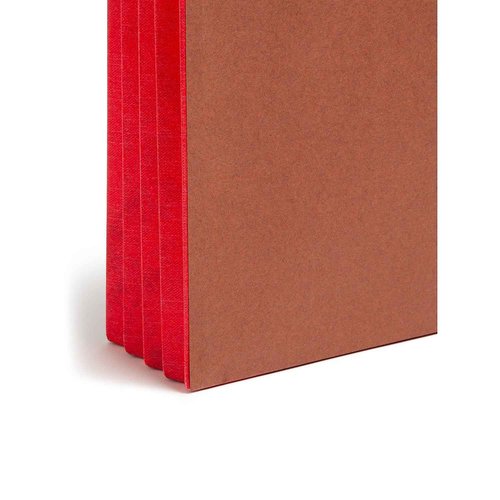 Smead End Tab Pocket, Reinforced Straight-Cut Tab, 3-1/2" Expansion, Extra Wide Letter Size, Redrope with Red Gusset, 10 per Box (73686)