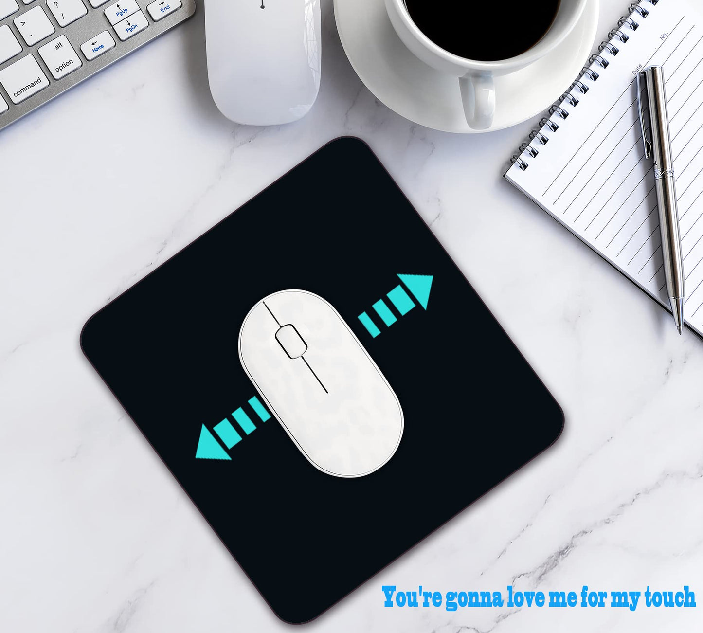 Premium Square Waterproof Mouse Pad - Non-Slip Rubber Base, 9x9 inches (Black)