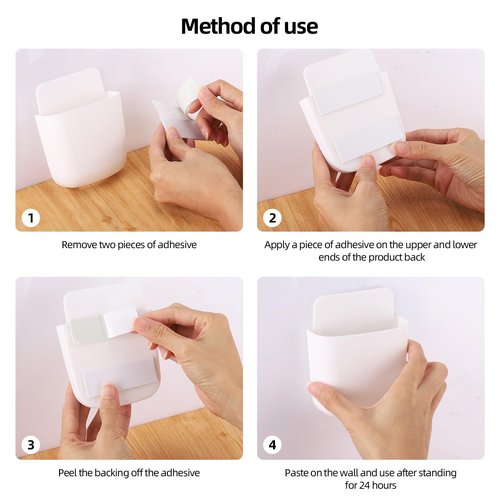 Tecbeauty 8 Pcs Remote Control Holder Self Adhesive Wall mounted Storage Box Phone Charging Pen Holder Organizer for Home Office School