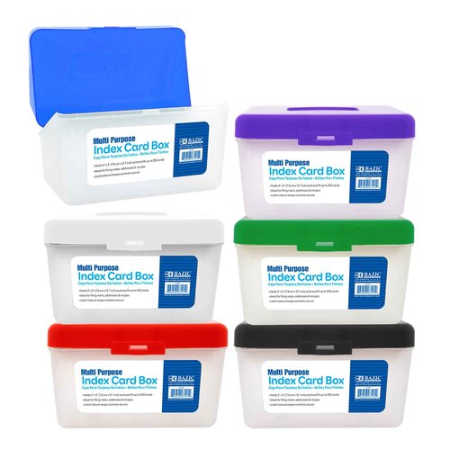 BAZIC Index Card Box 3"x5", Flip Top Utility Plastic Storage Case 250 Cards Capacity, Flash Card Holder Organizer, for Office, 36-Pack