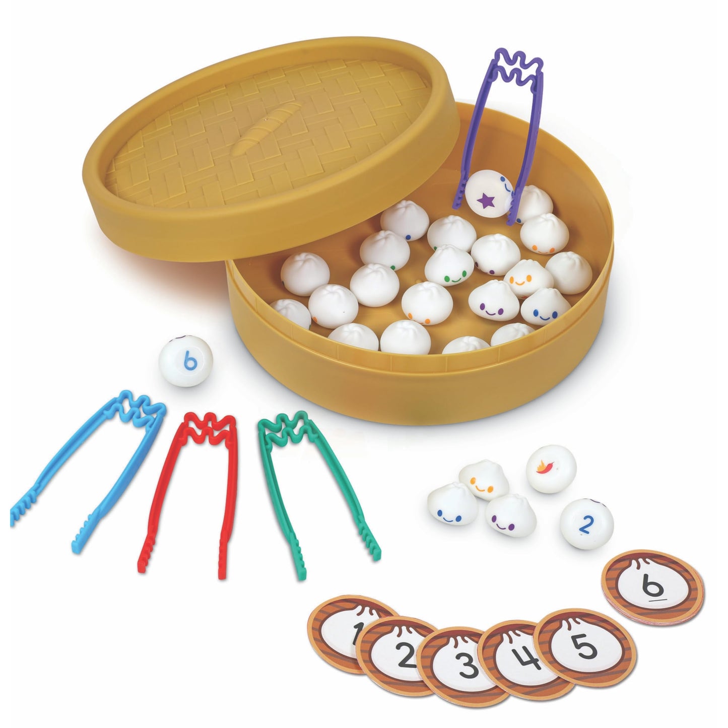 Learning Resources Dumpling Dash Fine Motor Math Game - Squishy Dumpling Toy, Montessori Counting Toys, Kids Board Game, Play Food, Homeschool Toddler Games, Fine Motor Skills, Preschool Board Games