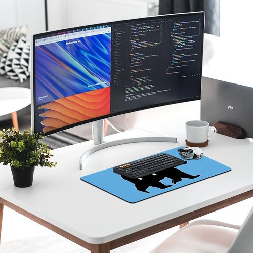 Papa Bear Large Mouse Mat Desk Pad Protector Office Desk Mat Computer Mousepad for Work Home 30x60cm