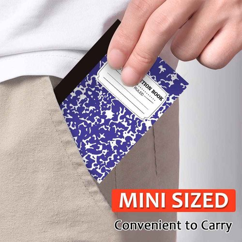 feela 90 Pack Mini Composition Notebook Bulk, Cute Pocket Composition Note Pad, Small Journal Notebooks for Students College School Supplies, 4.5" X 3.25", Narrow Ruled, 5 Marble Covers