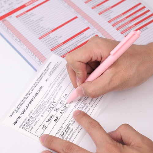 15-Pack Annual Vehicle Inspection Report Form, 3-Ply Carbonless Form and Hardboard, Includes 15-Pk 2-Ply FMCSA Vinyl Adhesive Label for Annual Inspections, DOT Compliant