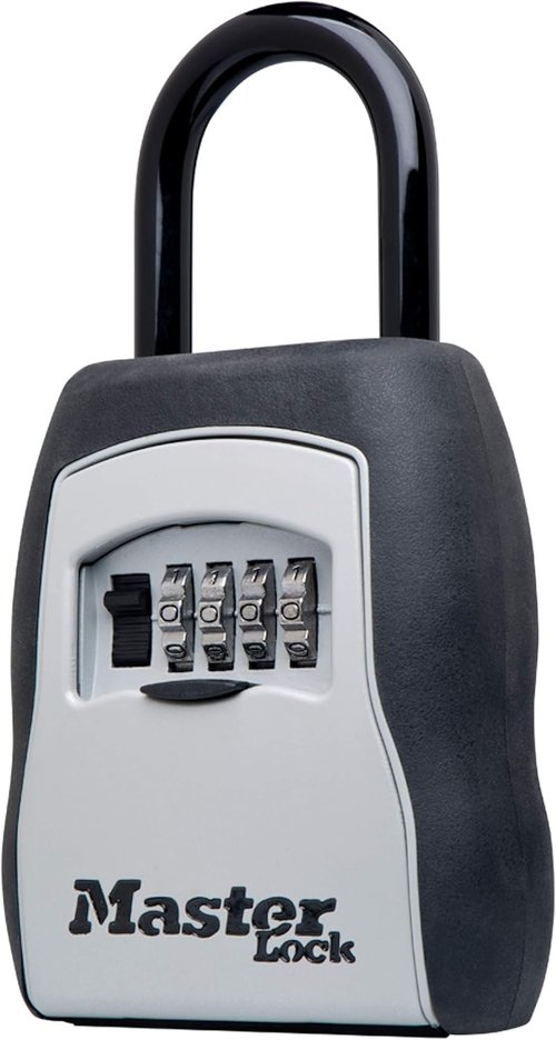 Master Lock Key Lock Box - Portable Outdoor Lockbox with Resettable Code | 5400EC Black