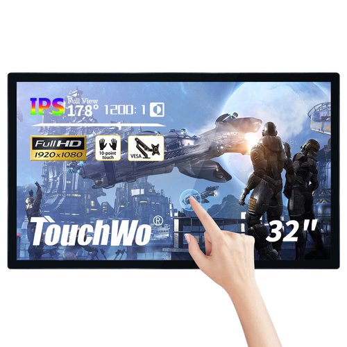 TouchWo 32 inch Interactive Touchscreen Monitor, Smart Board with 16:9 Display 1080P, Android 11 Touchscreen Electronic Whiteboard for Office and Classroom, RAM 2G & ROM 32G