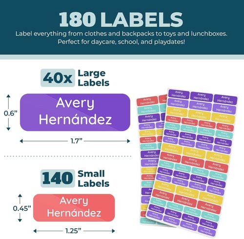 Personalized Waterproof Name Labels Custom Stickers for Books, Toys, School Supplies, Lunch Boxes Kids, Toddlers