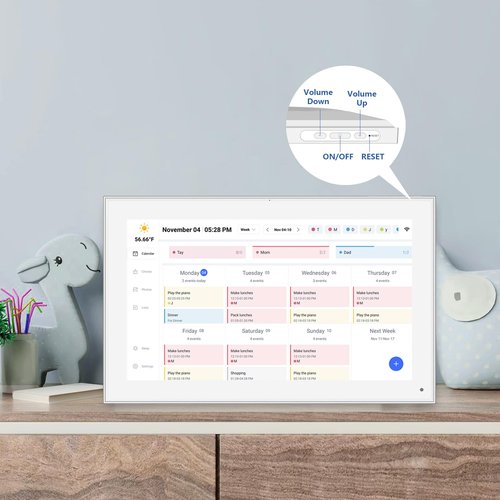 15.6 inch Digital Calendar Touchscreen, Wall Planner, IPS FHD,Smart Family Schedules, Chore Chart, Wall Organizer for Multi-Child Homes - Built-in Digital Picture Frames Function