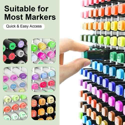 270-Slot Marker Holder with Adjustable Dividers, Marker Storage Organizer for Desk, Home, Office, Craft Room, and Classroom