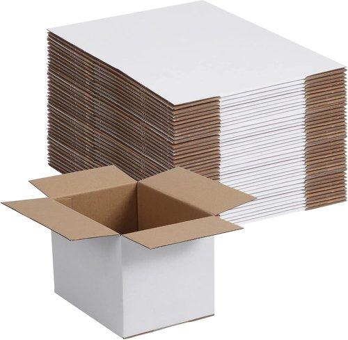 Shipping Boxes - White 40 Pack 7x5x5 Inch Corrugated Cardboard Boxes for Small Business Packaging