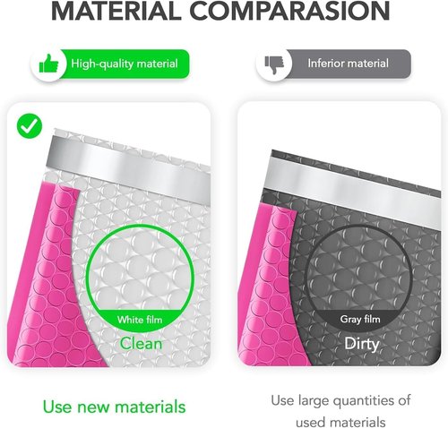 Fuxury Bubble Mailers - 8.5x12 Inch Self-Seal Adhesive Padded Envelopes | Water-Resistant Hot Pink, 250 Pack