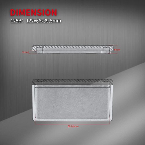 DaierTek 125B 1590N1 Aluminum Guitar Pedal Enclosure 122x66x39.5 MM Metal Stompbox Enclosure Guitar Effect Unfinished Toggle Switch Box