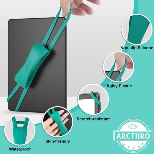 2 Pack Comfortable Hand Strap for Kindle and Tablets, Kindle Accessories for Reading in Bed, Secure and Lightweight Grip Holder for 4.7-8" Tablet/Paperwhite/Kobo/Oasis/E-Book/Phone (Jade)