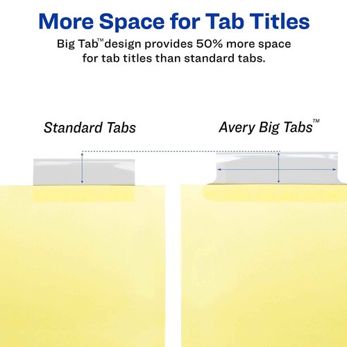 Avery 8-Tab Binder Dividers, Insertable Clear Big Tabs, 48 Packs (11112)