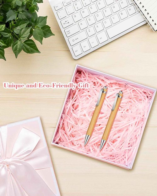 lyforx 200pcs Bamboo Pens Bulk Wooden Bamboo Pens Engraving Wooden Ballpoint Pen Customizable Gift Pen Bulk