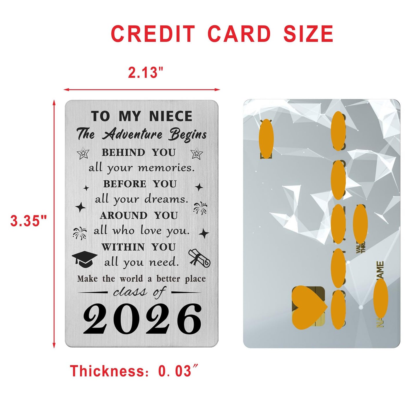 Gezxin Niece Graduation Card 2026- Proud Niece Graduation Gifts from Aunt and Uncle- College High Middle School 5th 8th Grade Master Nurse Medical Grad Graduate Presents