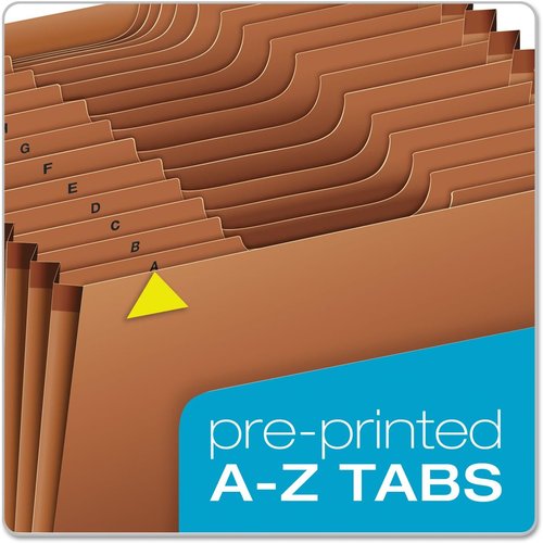 Pendaflex Heavy Duty Expanding File - 21 Pockets, A-Z Tabs, Tyvek Reinforced Edges, Letter Size, Brown