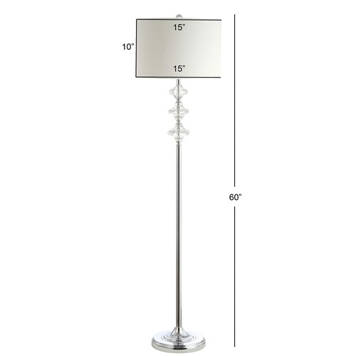 SAFAVIEH FLL4067A Lighting Collection Lottie White and Chrome 60-inch Floor Lamp, H
