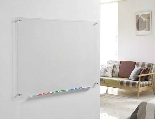Audio-Visual Direct Clear Glass Dry-Erase Board Set - 3' x 2' - Includes Hardware & Marker Tray (Non-Magnetic)