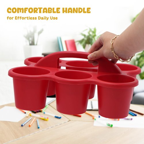 4E's Novelty 4 Pack Caddy for Classroom, Vibrant Classroom Pencil Caddy, Durable Table Cup Drink Holder, Sturdy Schools Desk Bin, Colorful Supply Caddies for School or Home