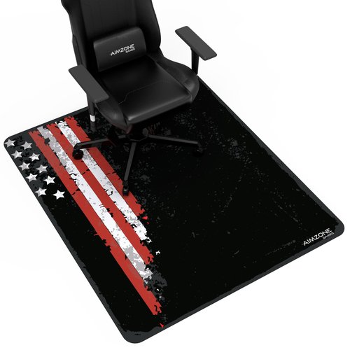Aimzone Large Gaming Chair Mat, Computer Desk Floor Protector, Desk Chair Mat for Hard Floor, Non-Slip, Durable Stitched Edges, Scratch Resistant, Water-Resistant & Easy Cleaning (USA Black)