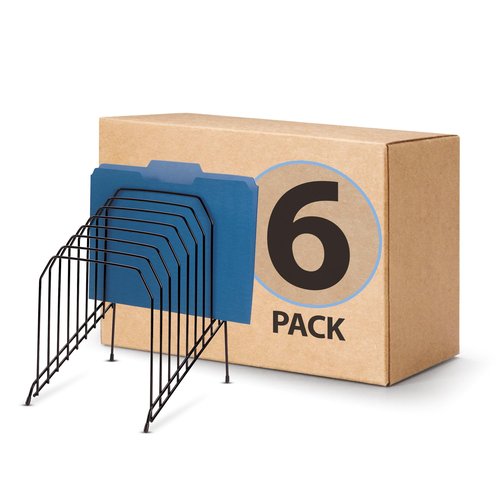 Officemate Large Incline Sorter, 8 Compartment, Wire, 8.5 x 10.375 x 12.625 Inches, Black (252120) (Pack of 6)