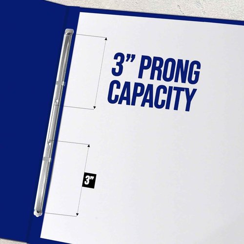Performore - 10 Pack of 11 x17 Landscape Pressboard Presentation Binder Folders with 50 Sheet Protectors. Blue Fiberboard Report Covers with 3" Capacity Metal Prong Paper Fastener to Bind Reports