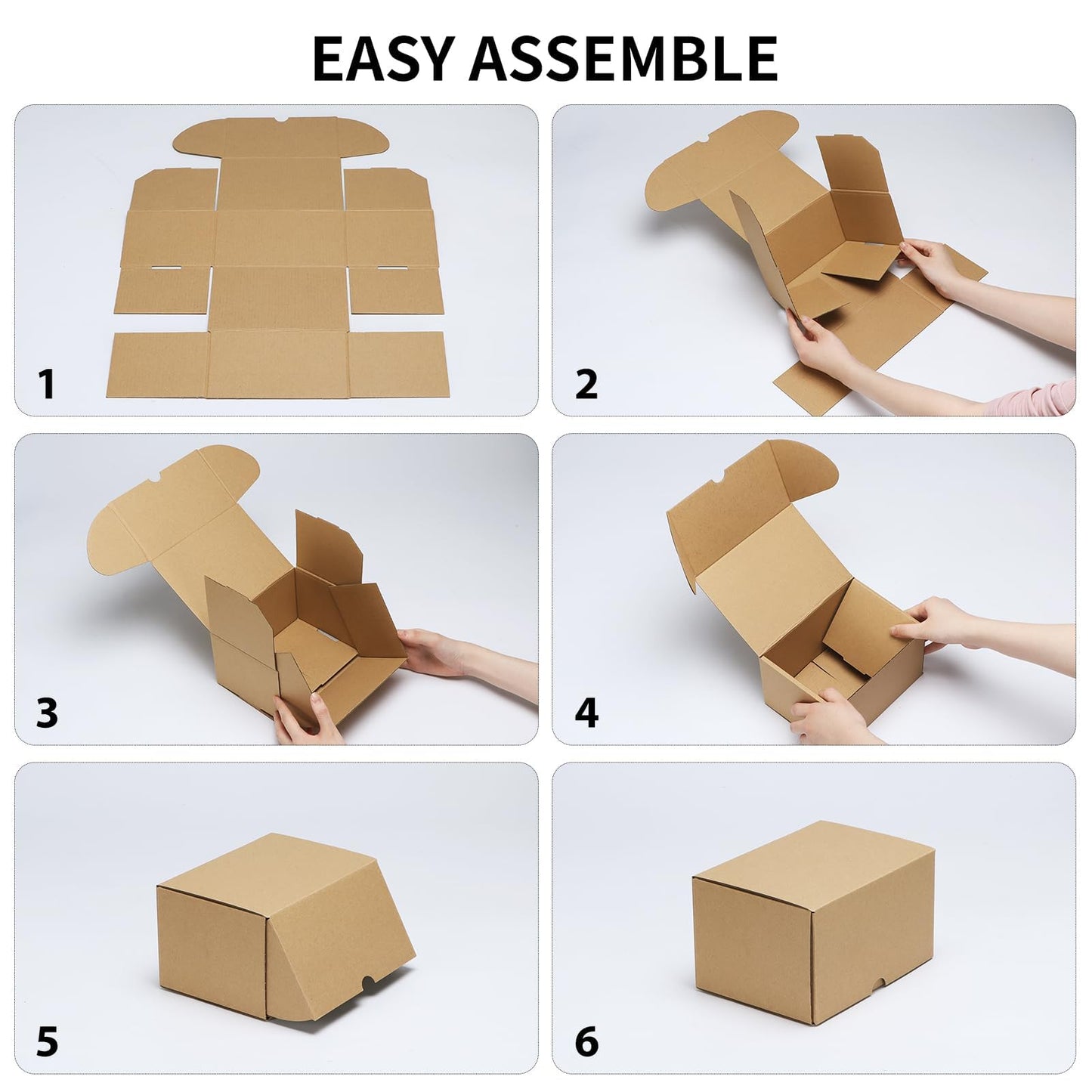 RLAVBL 7x5x4 Small Shipping Boxes Set of 40, Brown Corrugated Cardboard Mailer Box for Packing, Mailing, Business