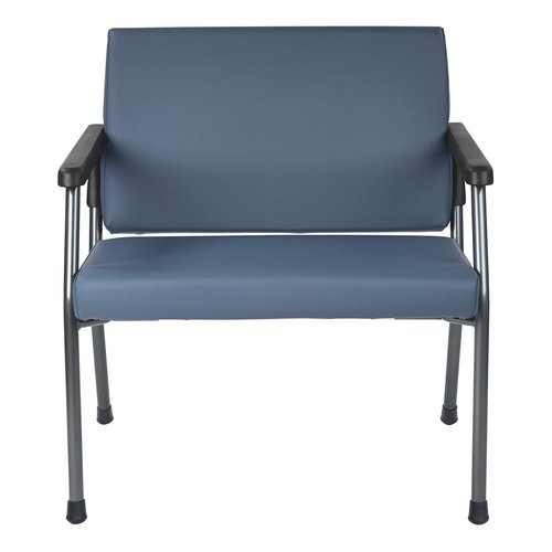Office Star Products Bariatric Big and Tall Medical Office Chair with Oversized 29 Inch Wide Seat and Sturdy Metal Frame with Back Reinforcement, 500 Pound Limit, Dillon Blue Faux Leather Fabric