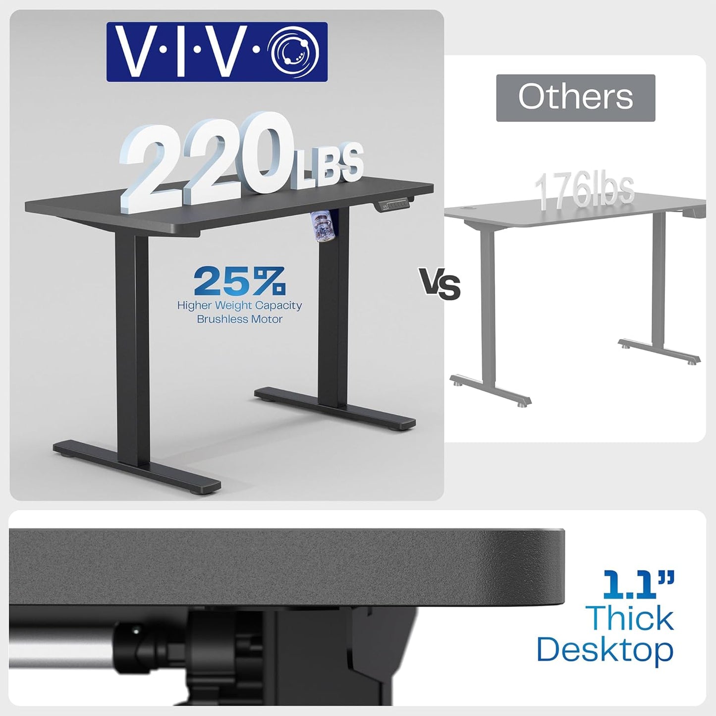 VIVO Electric Standing Desk - Memory Height Adjustment, 43 x 24 in, Reclaimed Wood Top, White Frame