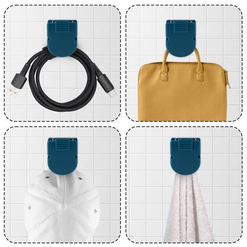 24pcs Cubicle Pins, Plastic Cubicle Clips for Fabric Walls Office Fabric Panel Wall Holds Accessories for Hanging Photos Notes Memos Messages (Dark Blue)