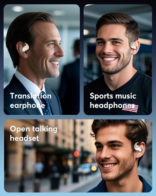 Paekole AI Translation Earbuds Real Time - Audifonos Traductores Inglés Español, 3-in-1 Translator Device, Supports 144 Languages & Accents, Open Ear Earbuds with Charging Case