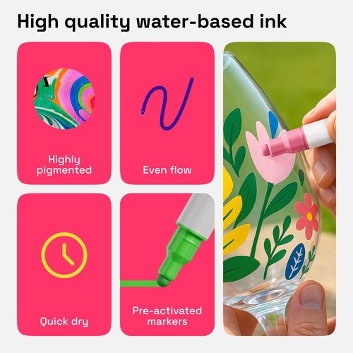 ARTISTRO Vibrant Acrylic Paint Markers for Rock, Fabric, Glass, Wood, Paper, Ceramic, Canvas & More - 48 Dual-Tip Paint Pens (Dot & Fine) - Quick Dry, Teacher Classrooms Must Have, Drawing Markers