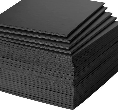 Black Foam Boards 30 Pack - 8x10 Inch, 3/16 Inch Thick Polystyrene Sheets for Art Projects