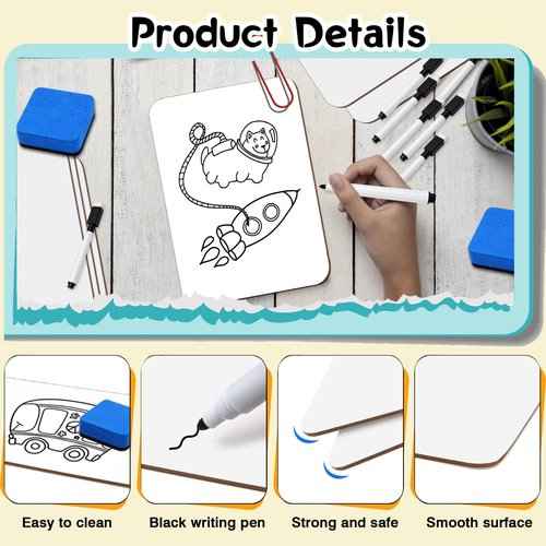 25 Pcs Small White Board 5 x 7 Inch Mini Dry Erase Board Small White Boards with Markers Erasers Double Sided Dry Erase Whiteboards for Students Classroom Meeting Voting Games Party(25)