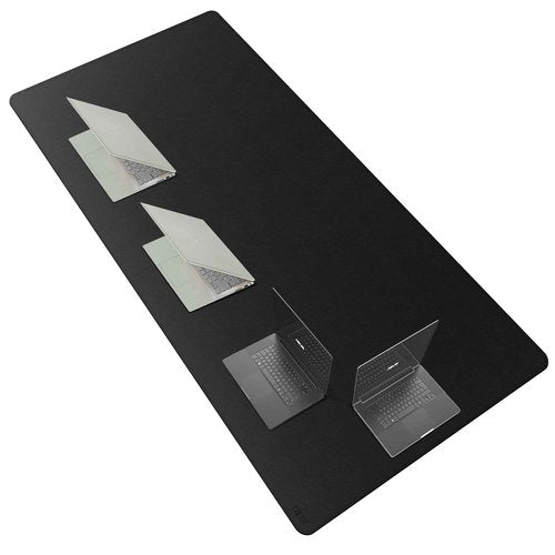Cacoy PU Leather Desk Mat, 78.8" x 39.4" Huge Size Meeting Desk Pad Blotters Protector, Waterproof Computer Table Cover Mat, Large Keyboard Mouse Pad for Desktop, Office Meeting Table Mat (Black)