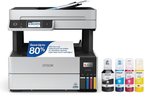 Epson EcoTank Pro ET-5170 Wireless Color All-in-One Printer - Scanner, Copier, Fax & Auto Document Feeder | Large White
