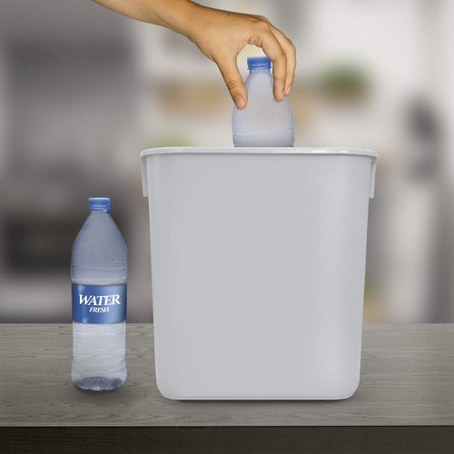 Acrimet Wastebasket, Deskside Bin, 3.25 Gallon/13 Quart/ 12 Liter (Plastic) (White Color) (Set of 4)