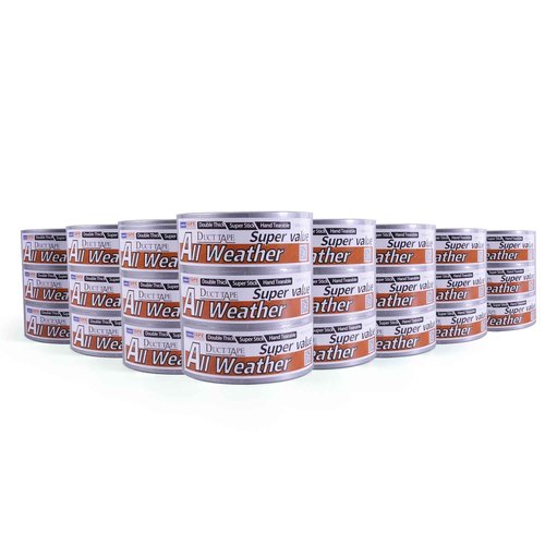 ADHES Duct Tape Sliver Waterproof Tape ducktape for Home Office Use, 1.88inch，30yard,Pack of 24 Rolls